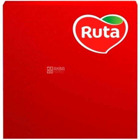 Ruta, Premium Colour, 30 шт., Салфетки красные, 3-х слойные с ароматом, 1/8 сложения, 33х33 см