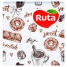 Ruta, Table napkins, with a drawing of Coffee, two-layer, 24x24 cm, 40 pcs.