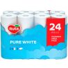 Ruta Pure White, 24 рул, Рута Пур Вайт, Туалетний папір, білий, 3-х шарова