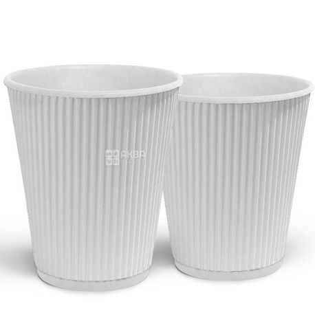 Kraft Paper cup corrugated, white, 500 ml, 25 pcs., D