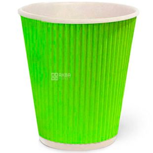 Стакан паперовий гофрований, Лайм, 180 мл, 25 шт., D71