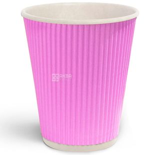 Стакан бумажный гофрированный, Лаванда, 250 мл, 25 шт., D80
