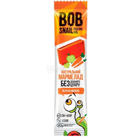Bob Snail, 38 г, Мармелад, натуральний, Яблуко-морква, без цукру