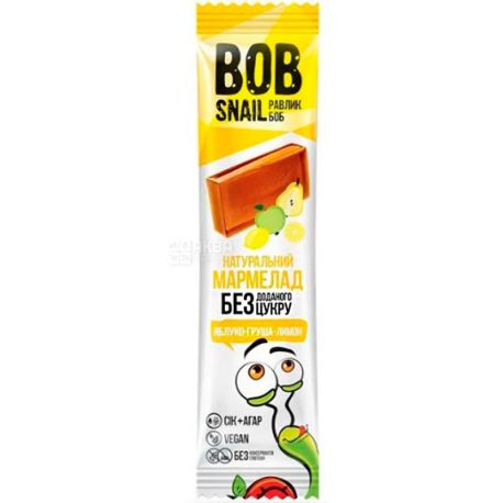 Bob Snail, 38 г, Мармелад, натуральный, Яблоко-груша-лимон, без сахара