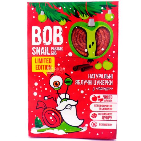 Bob Snail, Apple marshmallow, with cinnamon, natural, sugar free, 60 g