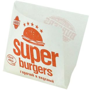Super Burgers, 500 шт., Пакет паперовий для бургерів, 140х140 мм