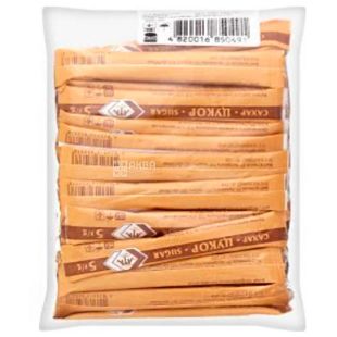 АТА, 100 шт. х 5 г, Сахар в стиках, тростниковый, коричневый