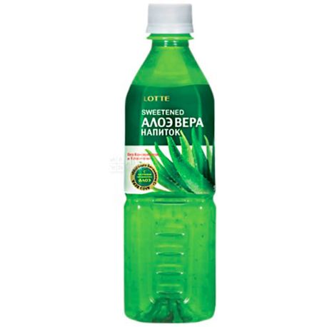 Lotte Aloe Vera, 500 мл, Напиток соковый Лотте Алое, негазированный, без сахара