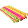 Promtus, Tubules-blades for dessert, plastic, colored, neon, 20 cm, package 100 pcs.
