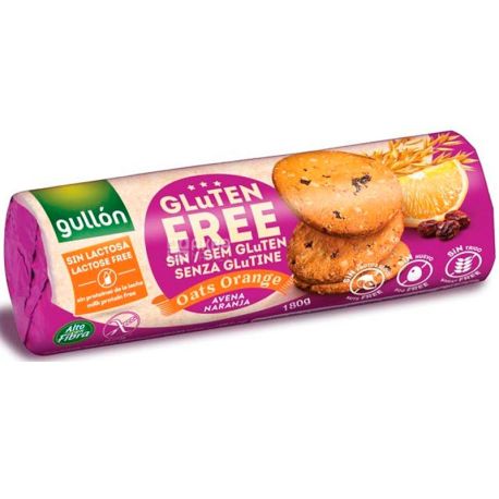 Gullon, 180 г, Гуллон, Печенье овсяное с апельсином и изюма, без глютена