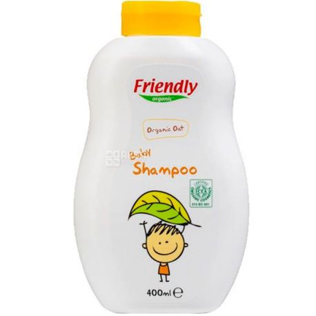Friendly Organic, 400 мл, Шампунь дитячий, з екстрактом вівса, органічний