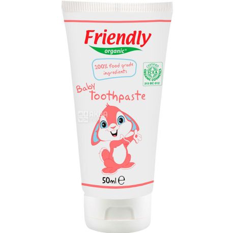 Friendly Organic, 50 мл, Зубная паста детская, органическая, 0+
