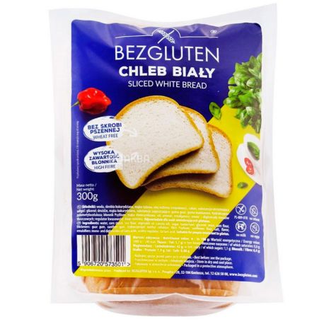 Bezgluten, 260 г, Хліб білий, нарізаний, без глютену