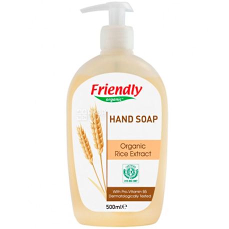 Friendly Organic, 500 мл, Жидкое мыло с рисовым экстрактом, органическое