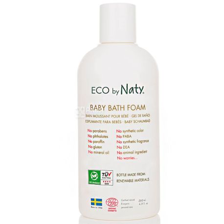 Eco by Naty, 200 мл, Пена для купания детская, органическая