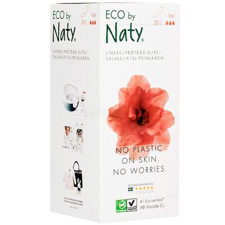 Eco by Naty, Великі, 28 шт, Щоденні прокладки, органічні, 3 краплі