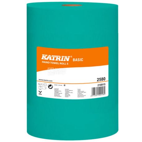 Katrin Basic Green, 1 рул., Полотенца бумажные с центральной вытяжкой, однослойные, зеленые, 60 м