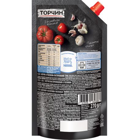 Торчин, Кетчуп с чесноком, 270 г