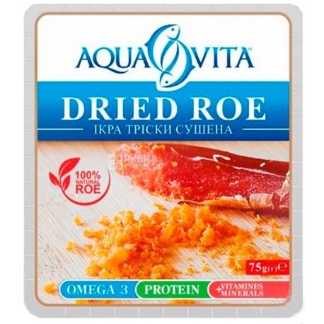 Aqua Vita, 75 г, Икра трески сушеная, ПЭТ