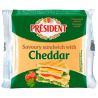 President, Cheddar, 120 г, Сыр плавленый, для сэндвичей, ломтики, 40%
