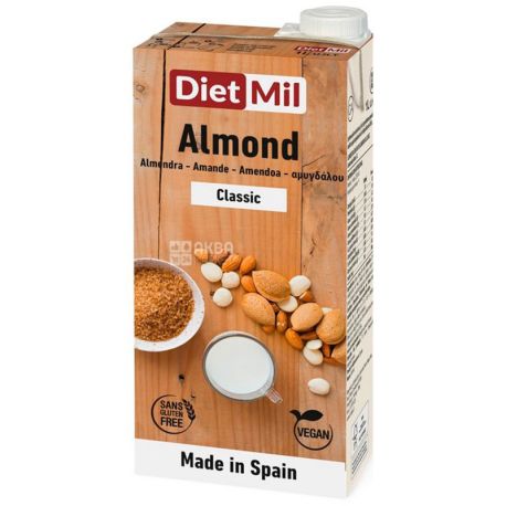 Diet Mil, Almond, 1л, Молоко растительное из миндаля