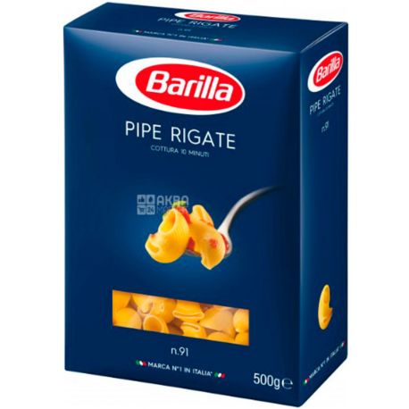 Barilla, Pipe Rigate, 500 г, Макарони Барілла Піпе рігате, №91