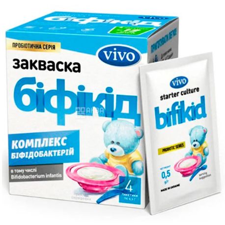Vivo Bifikid, 4 * 0.5 g, Dry bacterial starter culture