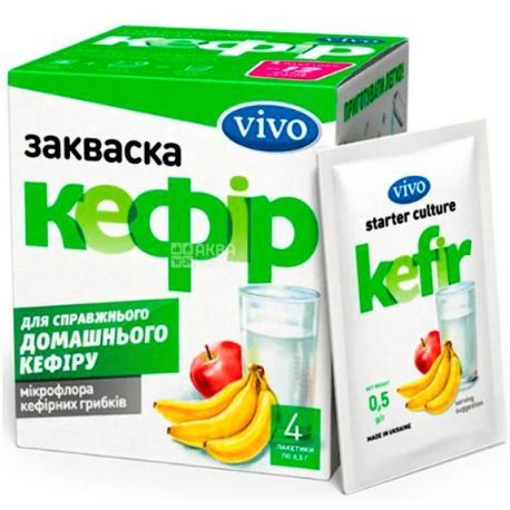 Vivo Kefir, 4 * 0.5 g, Dry bacterial starter culture