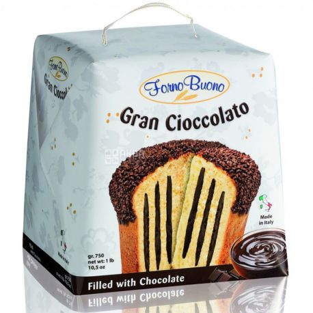 Forno buono, Gran Cioccolato, 750 г, Панеттоне с шоколадным кремом