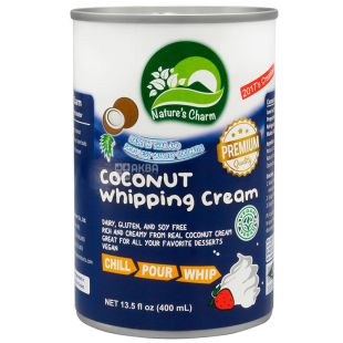 Nature's Charm, 400 мл, Вершки кокосові для збивання