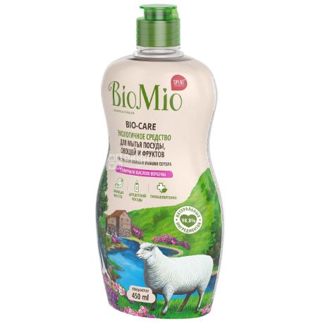BioMio Bio-Care, 450 мл, Экологичное средство для мытья посуды Вербена