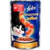 Felix Sensations Jellies, 100 г, Корм для взрослых котов, с говядиной в желе с томатами