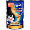 Felix Sensations Sauces, 100 г, Корм для взрослых котов, индейка в соусе с беконом