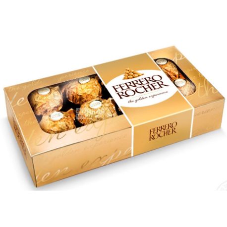 Ferrero Rocher, 100 г, Ферреро, Набір цукерок з лісовим горіхом