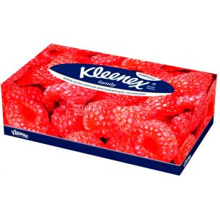 Kleenex Family, 150 шт., Серветки косметичні Клінекс, 2-шарові, 20х20 см