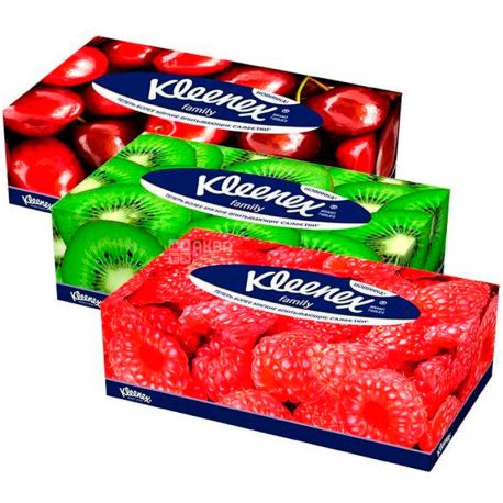 Kleenex Family, 150 шт., Серветки косметичні Клінекс, 2-шарові, 20х20 см