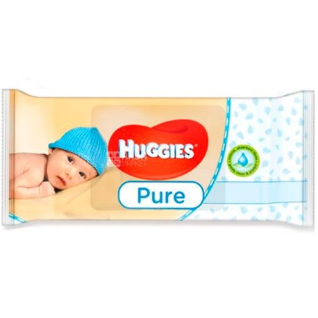 Huggies, Pure Extra Care, 3х56 шт., Хаггіс, Серветки вологі дитячі, без клапана