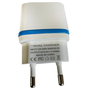 Блок питания 2,4 А, сетевой адаптер переходник USB 