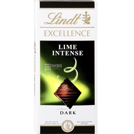 Lindt Excellence, Шоколад темний з цедрою лайма, 100 г