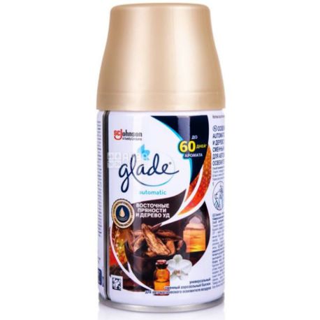 Glade, 269 мл, Восточные пряности и дерево уд, сменный баллон