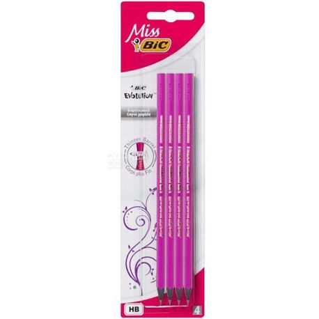 BIC, Evolution HB, Набор простых карандашей, 4 шт.