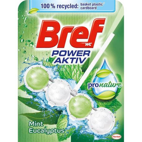 Bref Power Aktiv, 50 g, Toilet block, Mint and Eucalyptus