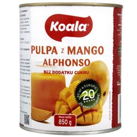 Koala, 850 g, Alfonso Mango Puree, Sugar Free
