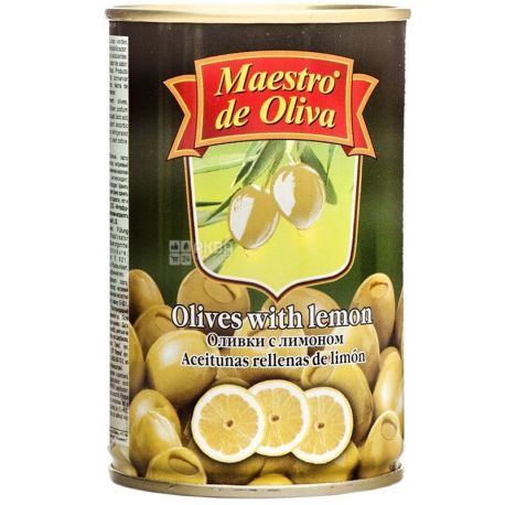 Maestro de Oliva, 300 г, Оливки зелені з лимоном