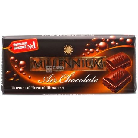 Millennium, Air Chocolate, 80 г, Шоколад пористий чорний, преміум