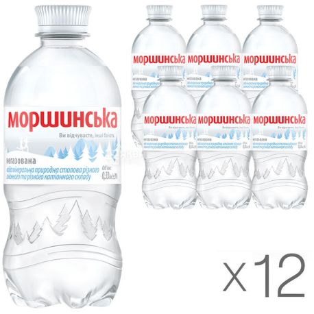 Моршинская, 0,33 л, Упаковка 12 шт., Вода минеральная негазированная, ПЭТ