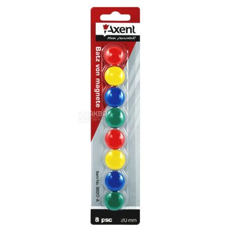Axent, 8 pcs., Set of magnets, Assorted