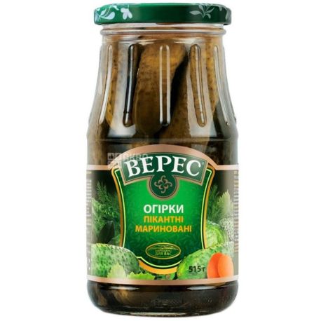 Верес, 515 г, Огурцы Пикантные маринованные