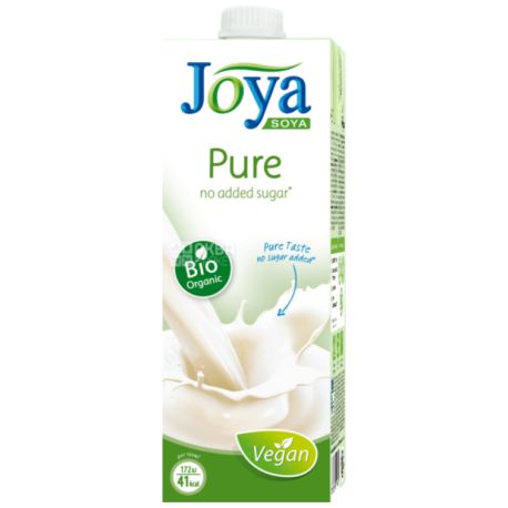 Joya Pure Organic, 1 л, Джоя, Соєве молоко, органічне, без цукру і лактози