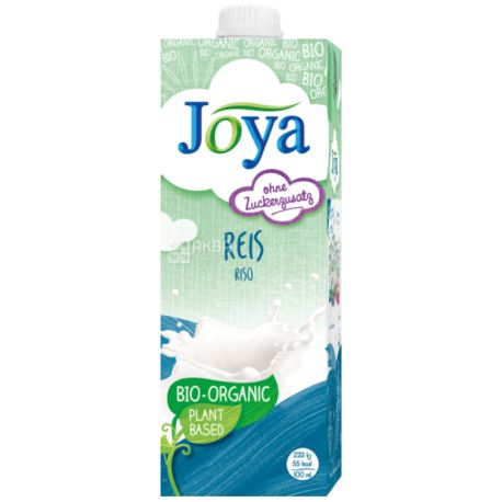 Joya Rice Organic, 1 л, Джоя, Рисове молоко, органічне, без цукру і лактози